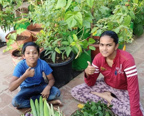 Two thumbs up for homegrown vegetables_Mythreyan_Terrace Garden_Indra Gardens